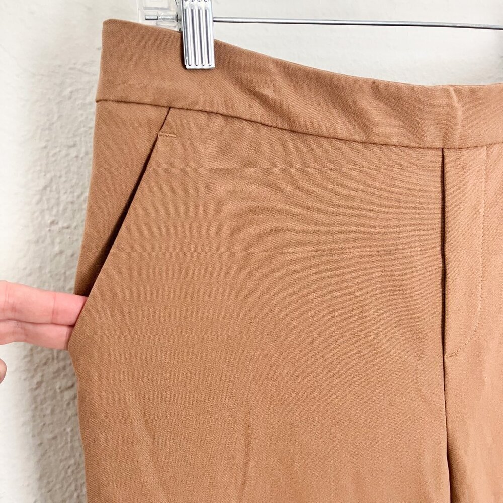 Banana Republic Camel Brown Straight Leg Ankle Slacks Size 12 - Picture 6 of 10